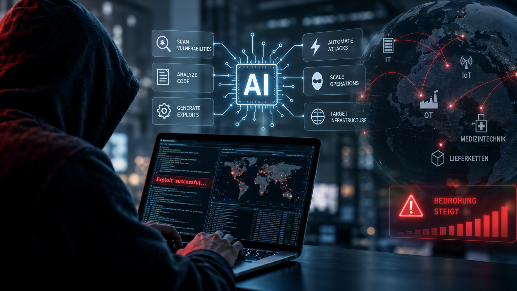 KI-gestützte Cyberangriffe auf IT-Systeme, IoT und kritische Infrastrukturen